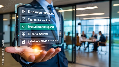 Human resources support and employee wellness services concept
