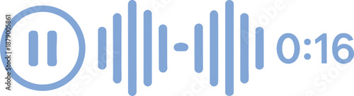 Voice memo audio message player with pause button