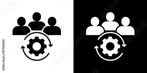 Hr Management Icon Set Vector Collection Isolated In Black And White
