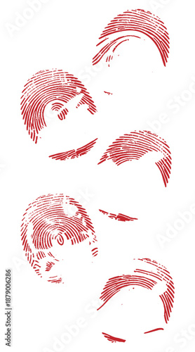 Vector black fingerprint background. Detailed fingerprint on grunge background symbolizing identity verification.