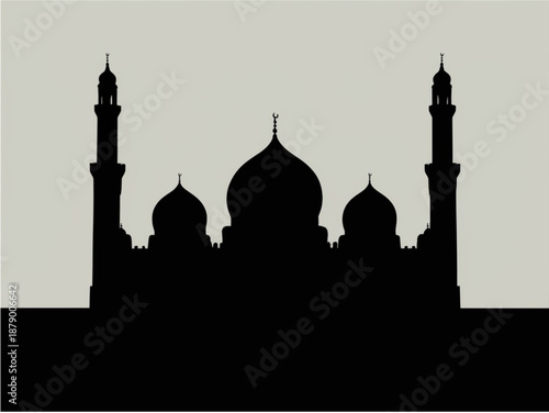 silhouette of mosque