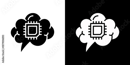 Artificial Intellegence Icon Set Vector Collection Isolated In Black And White