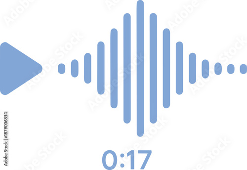 Voice message bubble with waveform and timer