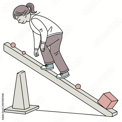 Child balancing on beam