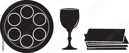 Dinner setting with wine glass and coasters