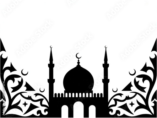silhouette of mosque