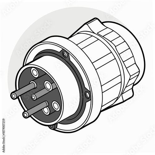 Technical drawing of an electrical connector