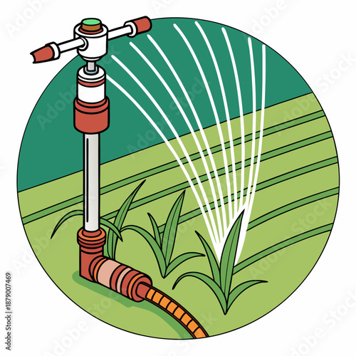 Garden watering illustration