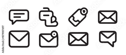 Chat Bubble and Emoji Message Icons Set. vector illustration eps 10