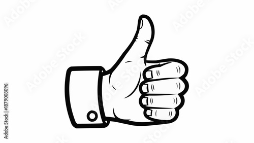 Hand giving a thumbs up gesture in black and white.