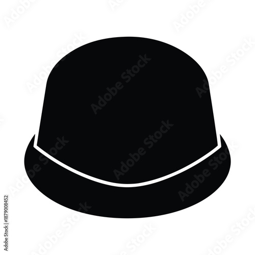 Classic Black Bowler Hat Isolated on Transparent Background