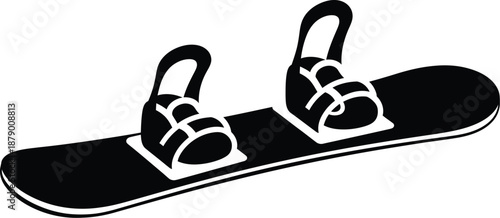 Snowboard with bindings vector icon 