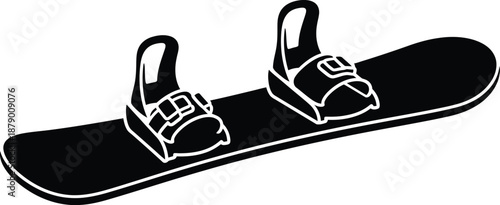 Snowboard with bindings vector icon 