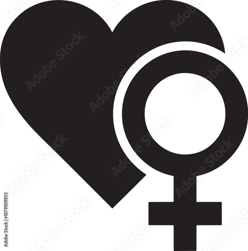 Female love symbol icon vector graphic representation of womens health and affection