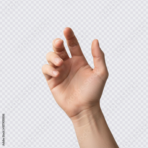A realistic human hand reaching upward with an open palm, ideal for gestures of help, receiving, holding objects, or anatomical design references.