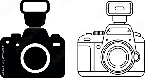 Camera icon in solid and outline styles