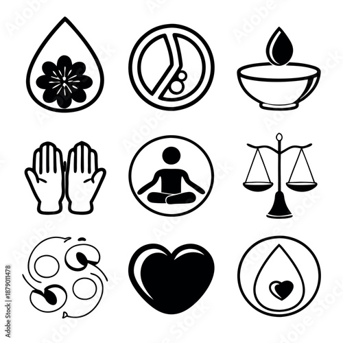 set of icons for spa
