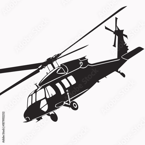 Military helicopter silhouette