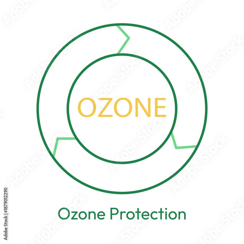 Ozone layer protection supporting global environmental health icon with editable stroke.