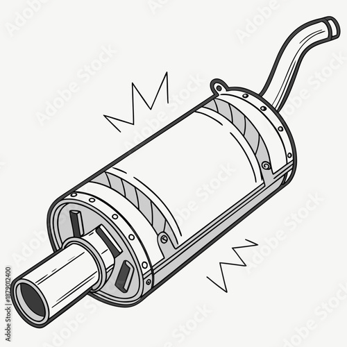Car exhaust muffler illustration