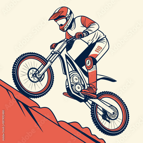 Motocross rider in action
