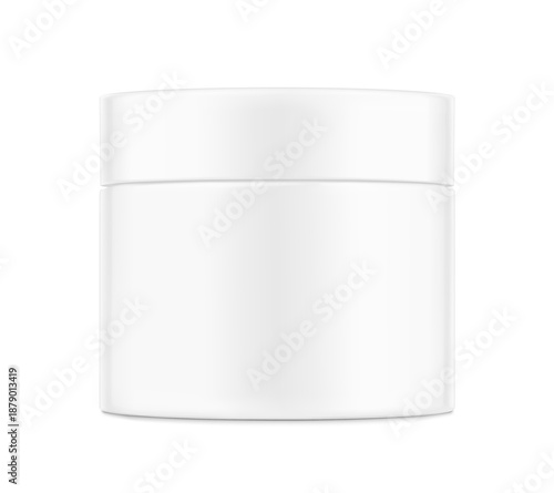 Blank cosmetic package jar for cream. Vector illustration isolated on white background. Can be use for your design, advertising, promo and etc. EPS10.
