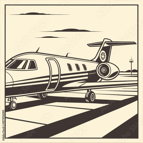 Private jet on tarmac