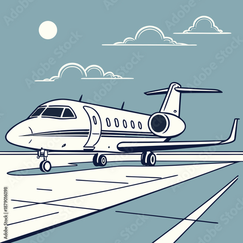 Private jet on airport tarmac