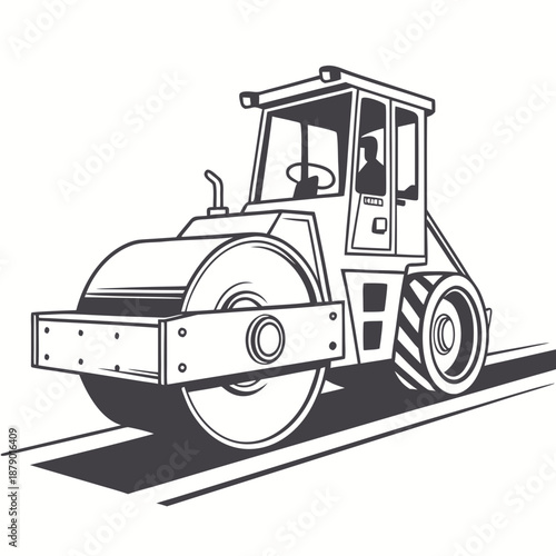 Construction road roller