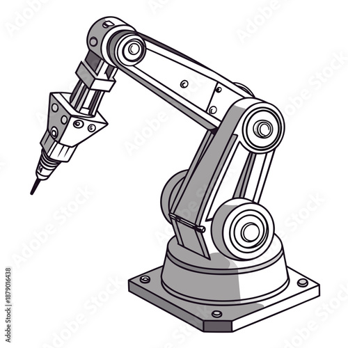 Industrial robot arm with drill