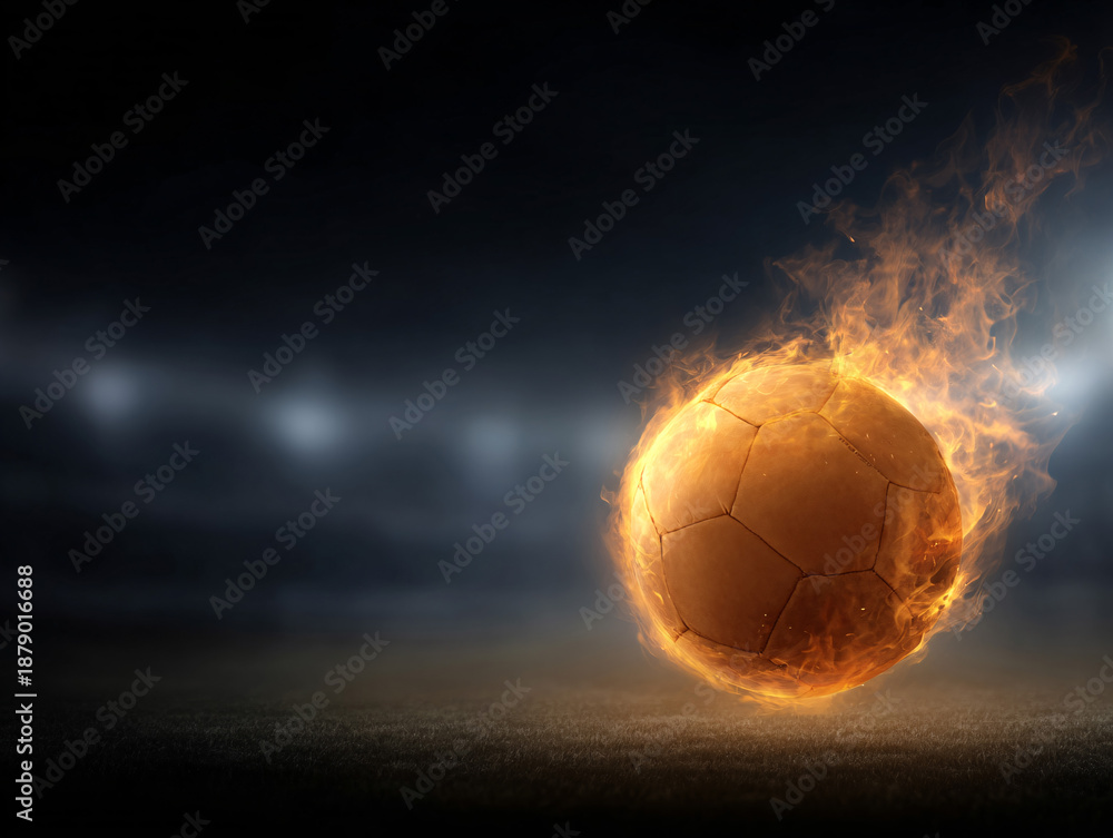 Fototapeta premium Fiery Orange Planet in Space Glowing Celestial Sphere with Flames Astronomy Art