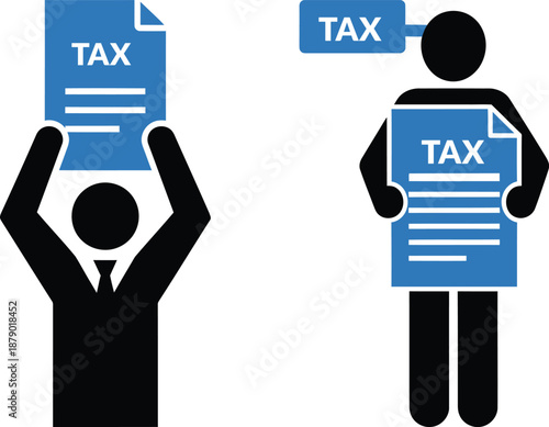 Tax Filing Document Submission People Illustration