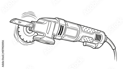 Electric Jigsaw Power Tool for Woodworking on Isolated White Background