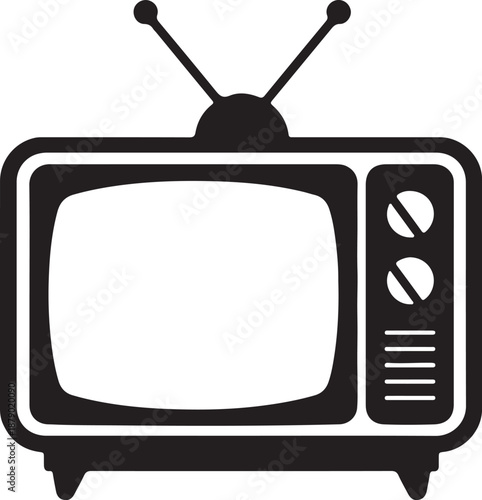 Simple vector illustration of a TV icon, depicting a stylized television set in a clean, modern design