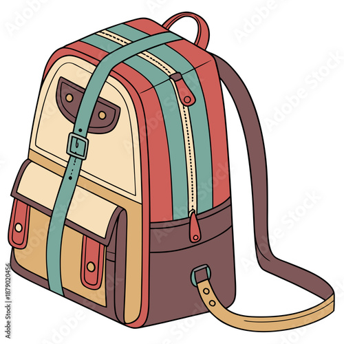 Colorful vintage backpack