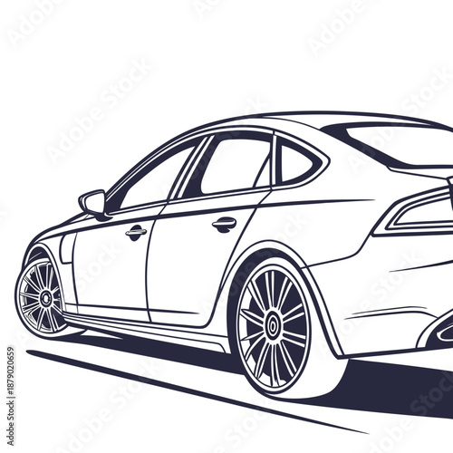 Modern sedan car sketch