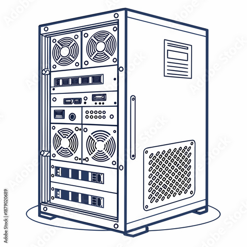 Server rack with multiple components