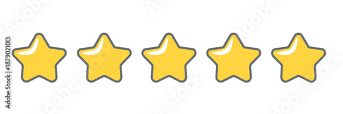 Five Golden Stars Illustration for Ratings and Reviews