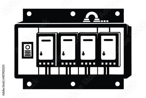breaker panel line art silhouette vector illustration