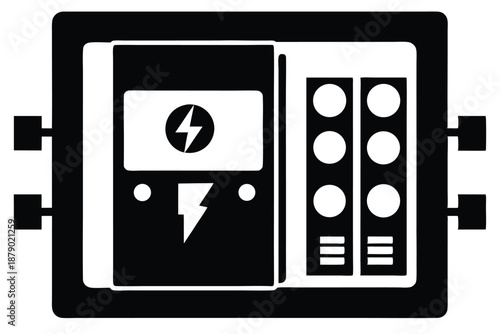 breaker panel line art silhouette vector illustration