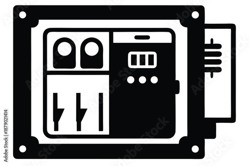 breaker panel line art silhouette vector illustration