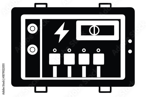 breaker panel line art silhouette vector illustration