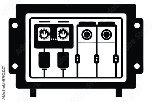 breaker panel line art silhouette vector illustration