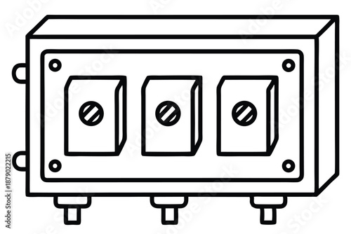 breaker panel line art silhouette vector illustration