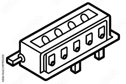 breaker panel line art silhouette vector illustration