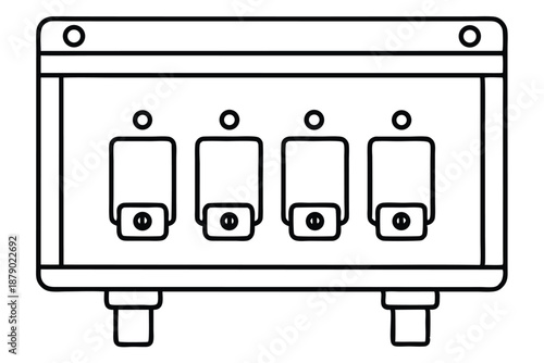breaker panel line art silhouette vector illustration