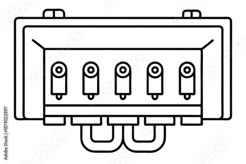 breaker panel line art silhouette vector illustration