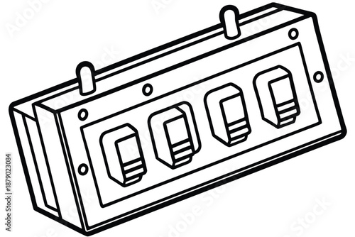breaker panel line art silhouette vector illustration