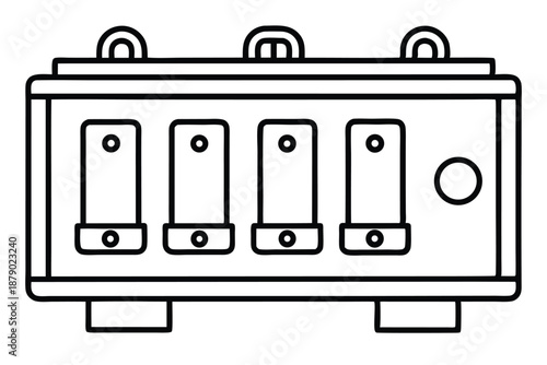 breaker panel line art silhouette vector illustration