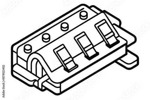 breaker panel line art silhouette vector illustration